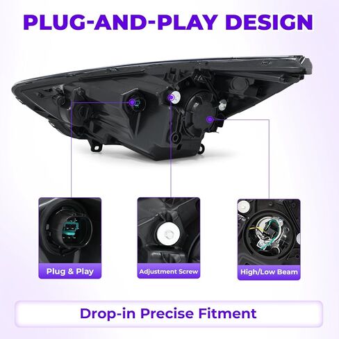 Headlights Compatible with 2015 2016 2017 Hyundai Accent, Driver Passenger Side in Kuwait