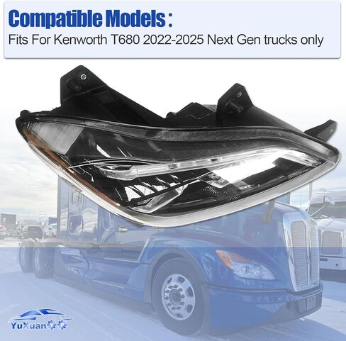 P546157100R Right Passenger Side LED Headlight Headlamp Assembly Fits for Kenworth T680 Next Gen 2022-2025 P54-6157-100 P546157100 in Saudi Arabia