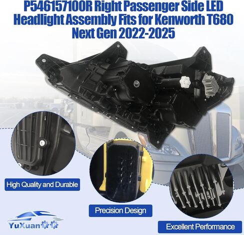 P546157100R Right Passenger Side LED Headlight Headlamp Assembly Fits for Kenworth T680 Next Gen 2022-2025 P54-6157-100 P546157100 in Saudi Arabia