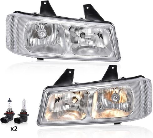 PIT66 LED DRL Headlights Assembly Bumper Turn Signal Light Lamp, Compatible with Chevy Blazer 1998-2005/ Fit Chevy S10 Pickup 1998-2004 with Bumper Lights Smoky Lens Black Housing Clear Reflector in Kuwait
