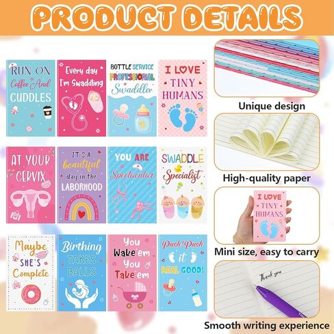 48 Pcs Labor and Delivery Nurse Gifts Bulk 24 Funny Nurse Pens and 24 Inspirational Mini Notebooks Nurse Week Appreciation Gifts Bulk Thank You Gift for L&d Nursing Doctor OBGYN NICU Office Hospital in Saudi Arabia