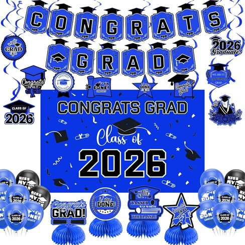 Graduation Decorations 2025 Gold Themed Set - Congrats Grad Banner, Class of 2025 Backdrop, Balloons & Streamers Kit - Complete Party Supplies for High School & College Celebrations in Saudi Arabia