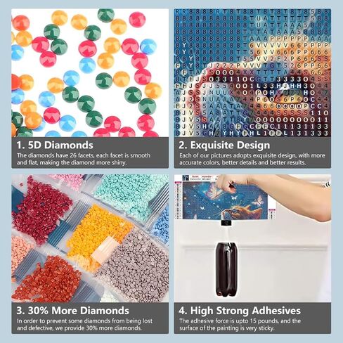 Domnpes Diamond Painting Kits for Adults, 5D Cat with Butterfly Diamond Art Kits for Beginners, DIY Full Drill Diamond Bead Art for Home Decor Gift 11.8x11.8 inch, Animal in Saudi Arabia