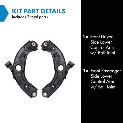 TRQ Front Left and Right Lower Control Arm with Ball Joint Set 2 Piece Compatible with 2016-2021 Mazda CX-3 in Kuwait