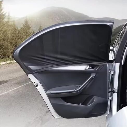 4 Pcs Full Set Car Window Screens for Sedan, Front and Rear Sun Shade Mesh Covers, UV Protection and Anti-Mosquito Car Side Window Nets, Ventilated Breathable Design in Kuwait