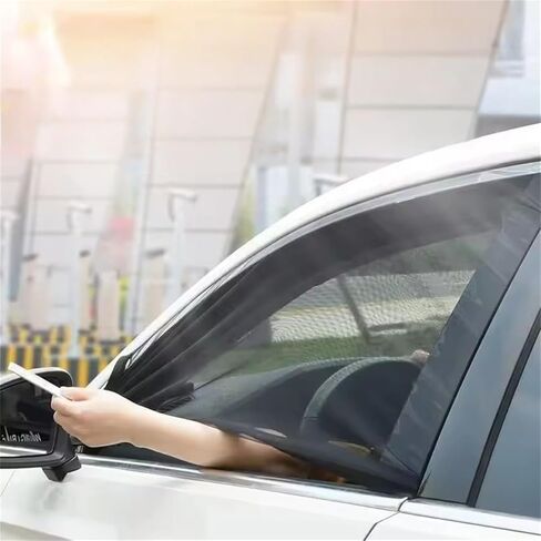 4 Pcs Full Set Car Window Screens for Sedan, Front and Rear Sun Shade Mesh Covers, UV Protection and Anti-Mosquito Car Side Window Nets, Ventilated Breathable Design in Kuwait