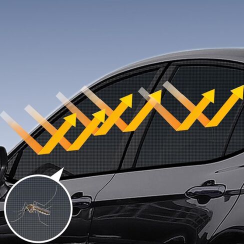 4 Pcs Full Set Car Window Screens for Sedan, Front and Rear Sun Shade Mesh Covers, UV Protection and Anti-Mosquito Car Side Window Nets, Ventilated Breathable Design in Kuwait