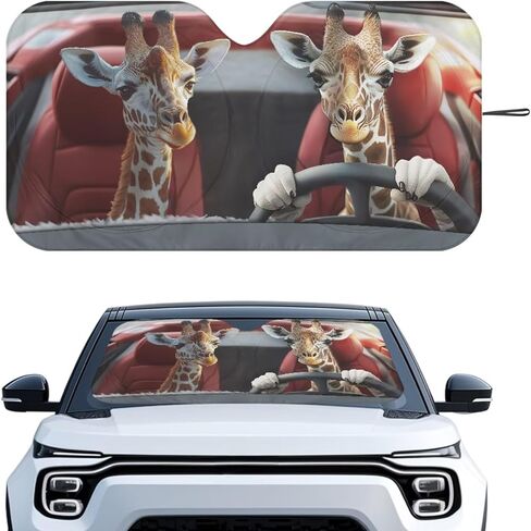 Funny Sloth Car Windshield Sunshade Foldbale Universal Car Sun Shade for Front Window Sun Blocker,Keep Vehicle Cool in Kuwait