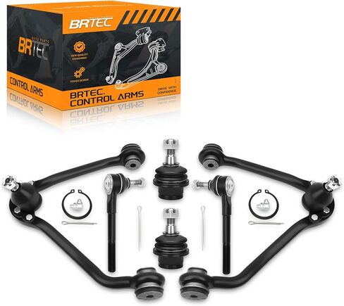 BRTEC 6PCS Front Upper Control Arms Kit Compatible with Chevrolet & GMC C1500 C2500 C3500 1993-2000, Express Savana 2500 3500 1996-2002 Front End Suspension kit Outer Tie Rod Links Lower Ball Joints in Kuwait