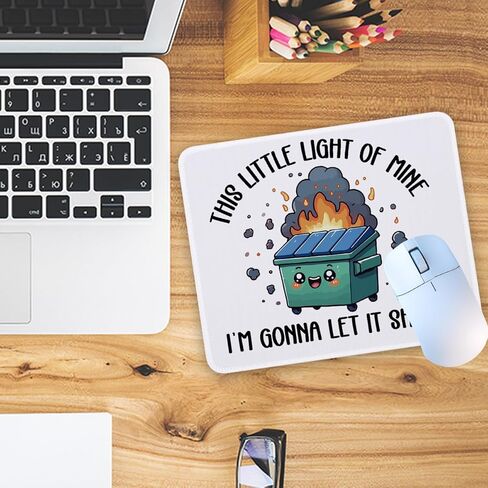 2Pcs Funny Dumpster Fire Non-Slip Mouse Pad for Desk Let It Shine Everything Is Figureoutable Dumpster Fire Desk Accessories for Work Gaming Funny Office Decor Gifts for Coworker Friends 8.3×10.2 Inch in Saudi Arabia
