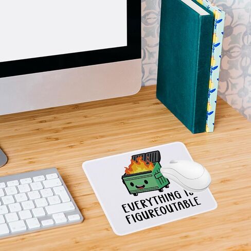 2Pcs Funny Dumpster Fire Non-Slip Mouse Pad for Desk Let It Shine Everything Is Figureoutable Dumpster Fire Desk Accessories for Work Gaming Funny Office Decor Gifts for Coworker Friends 8.3×10.2 Inch in Saudi Arabia