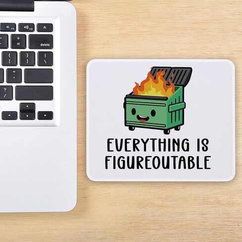 2Pcs Funny Dumpster Fire Non-Slip Mouse Pad for Desk Let It Shine Everything Is Figureoutable Dumpster Fire Desk Accessories for Work Gaming Funny Office Decor Gifts for Coworker Friends 8.3×10.2 Inch in Saudi Arabia