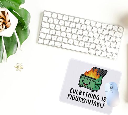 2Pcs Funny Dumpster Fire Non-Slip Mouse Pad for Desk Let It Shine Everything Is Figureoutable Dumpster Fire Desk Accessories for Work Gaming Funny Office Decor Gifts for Coworker Friends 8.3×10.2 Inch in Saudi Arabia