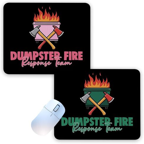 2Pcs Funny Dumpster Fire Non-Slip Mouse Pad for Desk Let It Shine Everything Is Figureoutable Dumpster Fire Desk Accessories for Work Gaming Funny Office Decor Gifts for Coworker Friends 8.3×10.2 Inch in Saudi Arabia