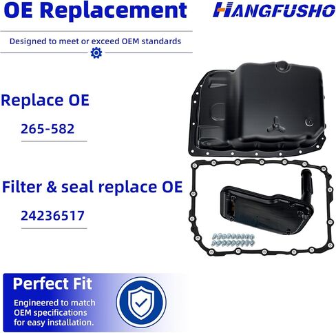 6L80 Transmission Oil Pan Kit with Filter, Metal-Reinforced Gasket & Bolts, Transmission Pan w/Drain Plug, Replacement for 24222657 265-582, Fits Chevy Silverado Tahoe Sierra Yukon Escalade in Saudi Arabia