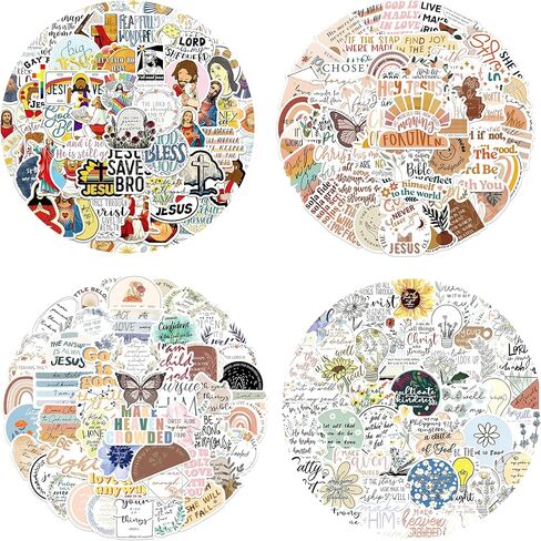 200Pcs Inspirational Christian Stickers Bible Verse Sticker for Journaling Scrapbook Water Bottles Laptop Waterproof Religious Study Decals Easter Gifts for Women (Set A) in Saudi Arabia