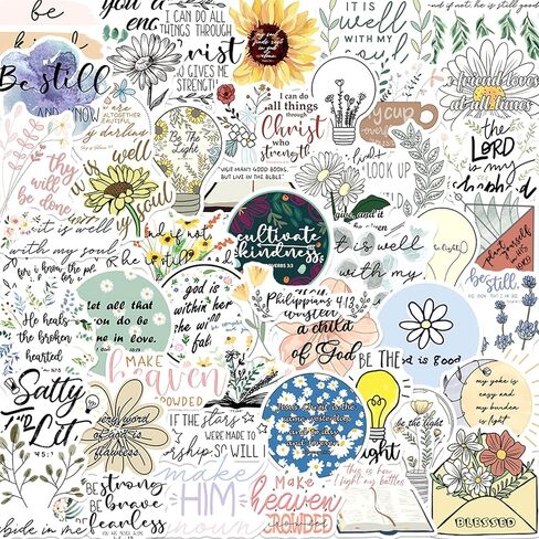 200Pcs Inspirational Christian Stickers Bible Verse Sticker for Journaling Scrapbook Water Bottles Laptop Waterproof Religious Study Decals Easter Gifts for Women (Set A) in Saudi Arabia