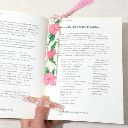 4pcs Resin Page Holder, Dried Flower Resin Book Thumb Holder & Pressed Flower Bookmark with Tassel Reading Accessories Gift for Reading Lovers, Literary, Students, Teachers in Saudi Arabia