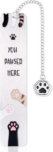 Cat Bookmark, Zinc Alloy Cute Cat Paw Bookmark Funny Aesthetics Reading Accessories for Reading Women Men Student Book Enthusiasts Gift in Saudi Arabia