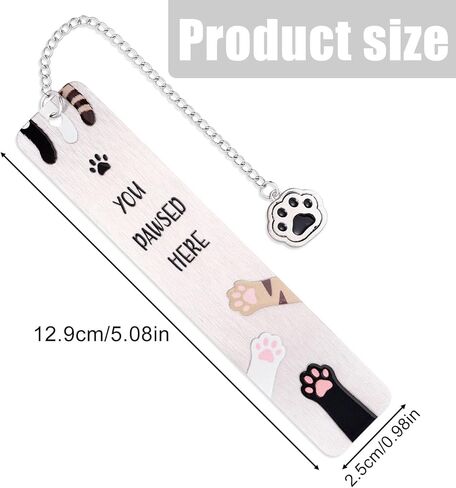 Cat Bookmark, Zinc Alloy Cute Cat Paw Bookmark Funny Aesthetics Reading Accessories for Reading Women Men Student Book Enthusiasts Gift in Saudi Arabia