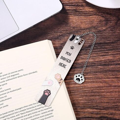 Cat Bookmark, Zinc Alloy Cute Cat Paw Bookmark Funny Aesthetics Reading Accessories for Reading Women Men Student Book Enthusiasts Gift in Saudi Arabia