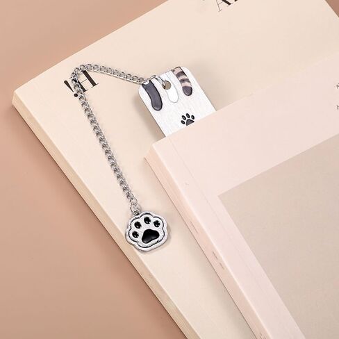 Cat Bookmark, Zinc Alloy Cute Cat Paw Bookmark Funny Aesthetics Reading Accessories for Reading Women Men Student Book Enthusiasts Gift in Saudi Arabia