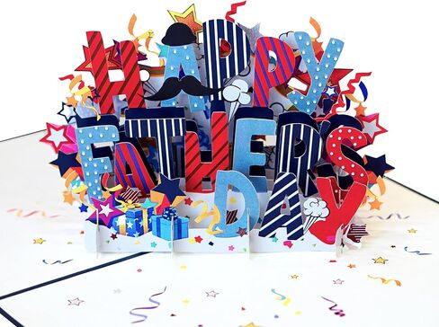 Text Happy Fathers Day Cards, Dad Birthday Cards, 3D Gift Card for Him, Husband, Brother, Son, Grandad, Birthday Card for Men (Size 6x8 in – Happy Father’s Day) in Kuwait
