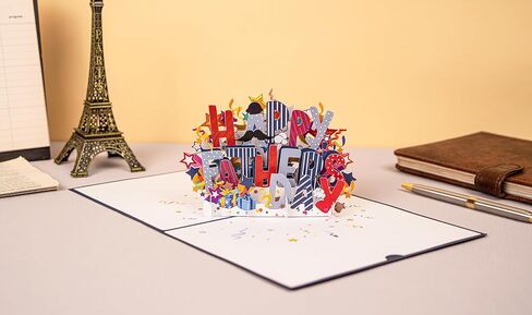 Text Happy Fathers Day Cards, Dad Birthday Cards, 3D Gift Card for Him, Husband, Brother, Son, Grandad, Birthday Card for Men (Size 6x8 in – Happy Father’s Day) in Kuwait