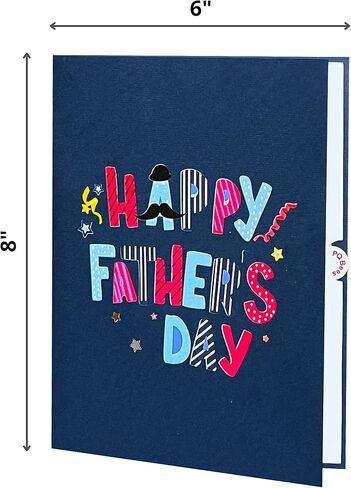 Text Happy Fathers Day Cards, Dad Birthday Cards, 3D Gift Card for Him, Husband, Brother, Son, Grandad, Birthday Card for Men (Size 6x8 in – Happy Father’s Day) in Kuwait