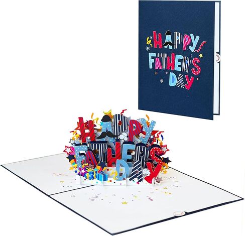 Text Happy Fathers Day Cards, Dad Birthday Cards, 3D Gift Card for Him, Husband, Brother, Son, Grandad, Birthday Card for Men (Size 6x8 in – Happy Father’s Day) in Kuwait