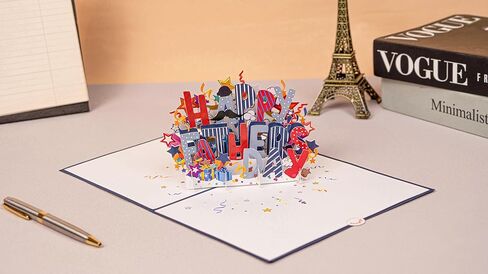 Text Happy Fathers Day Cards, Dad Birthday Cards, 3D Gift Card for Him, Husband, Brother, Son, Grandad, Birthday Card for Men (Size 6x8 in – Happy Father’s Day) in Kuwait