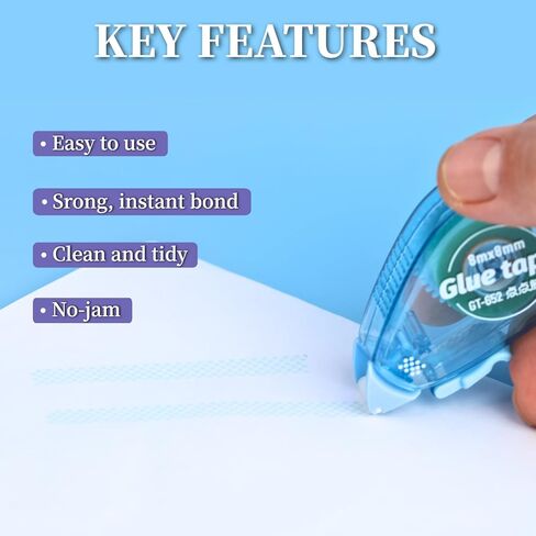 Glue Tape, Photo-Safe Acid-Free Double Sided Tape for Crafts, 26.25 ft x 0.31 in Scrapbook Tape, Scrapbook Junk Journal Supplies (Blue) in Saudi Arabia