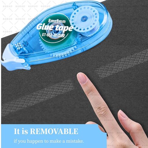 Glue Tape, Photo-Safe Acid-Free Double Sided Tape for Crafts, 26.25 ft x 0.31 in Scrapbook Tape, Scrapbook Junk Journal Supplies (Blue) in Saudi Arabia