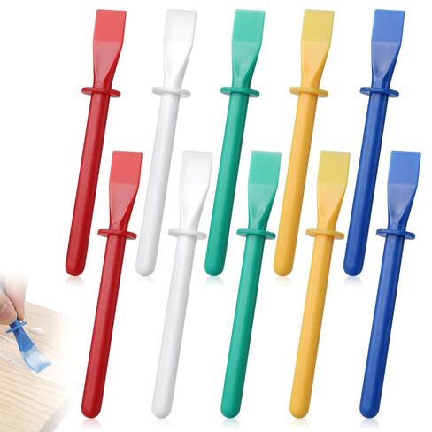 10 Pcs Glue Spreader, Plastic Glue Applicator Colored Silicone Glue Brush Non-Stick Reusable Glue Smear Sticks for Epoxy Woodworking Painting Handmade DIY Art Craft in Kuwait