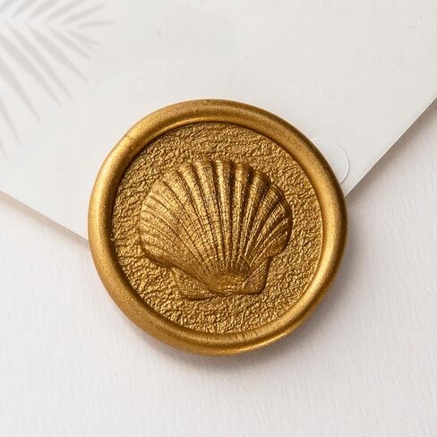 Nuvretk 30pcs Gold Wax Seal Stickers – Handmade Thick 3D Shell Design, Self-Adhesive Real Wax Seals for Envelopes, Invitations & Packaging(Antique Gold) in Saudi Arabia