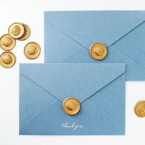 Nuvretk 30pcs Gold Wax Seal Stickers – Handmade Thick 3D Shell Design, Self-Adhesive Real Wax Seals for Envelopes, Invitations & Packaging(Antique Gold) in Saudi Arabia