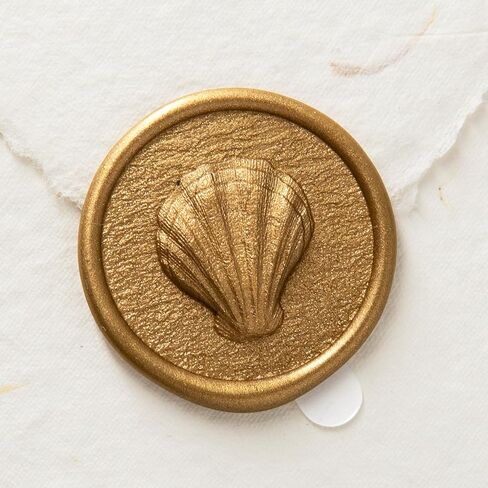 Nuvretk 30pcs Gold Wax Seal Stickers – Handmade Thick 3D Shell Design, Self-Adhesive Real Wax Seals for Envelopes, Invitations & Packaging(Antique Gold) in Saudi Arabia