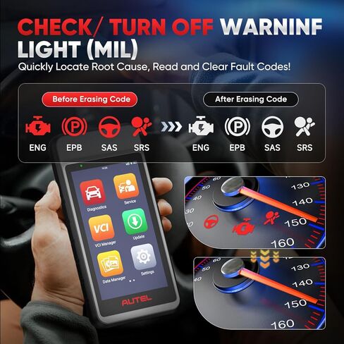 Autel MaxiDiag MD906 PRO OBD2 Scanner, 2026 MD906PRO All Sys Diagnostic Scan Tool Same as MD909 PRO, BT Lite of MK808S, CAN FD, 11 Services, 10 OBDII Test Modes, FCA, Free Update, Up of MD808Pro MD806 in Kuwait