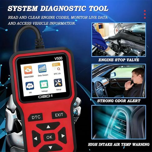 OBD2 Scanner for Chrysler 300 300C 300S 300 Limited 300 Touring 300M, Engine Code Reader Live Data Reading Plug-and-Play Scan Tool Portable Handheld Car Diagnostic Tool in Saudi Arabia