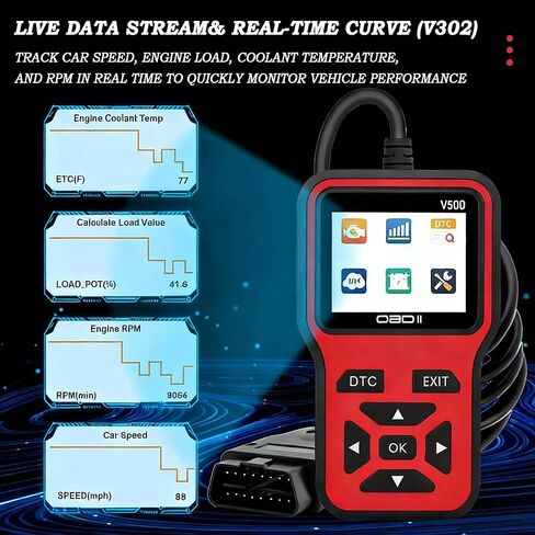 OBD2 Scanner for Chrysler 300 300C 300S 300 Limited 300 Touring 300M, Engine Code Reader Live Data Reading Plug-and-Play Scan Tool Portable Handheld Car Diagnostic Tool in Saudi Arabia