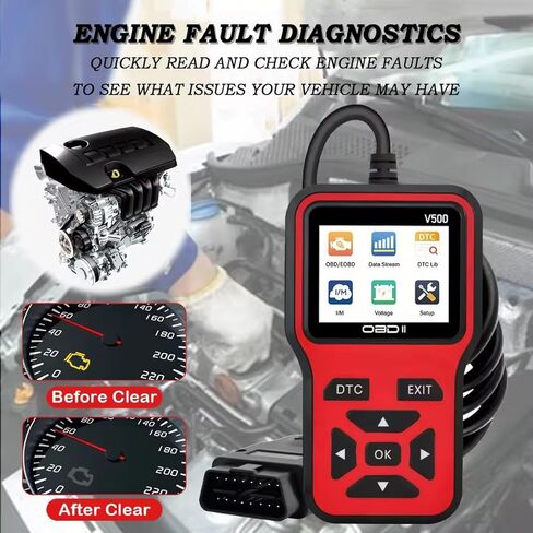 OBD2 Scanner for Chrysler 300 300C 300S 300 Limited 300 Touring 300M, Engine Code Reader Live Data Reading Plug-and-Play Scan Tool Portable Handheld Car Diagnostic Tool in Saudi Arabia