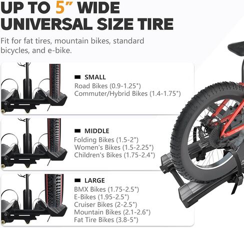 Upgraded E-Bike Rack with Ramp, Heavy Duty 200lbs Capacity Fits 2 E-Bikes, 2" Receiver, Up to 5’’ Fat Tire, with Locks, Foldable & Tilting Platform for Cars, SUVs, Trucks, Wheels for Easy Transport in Saudi Arabia