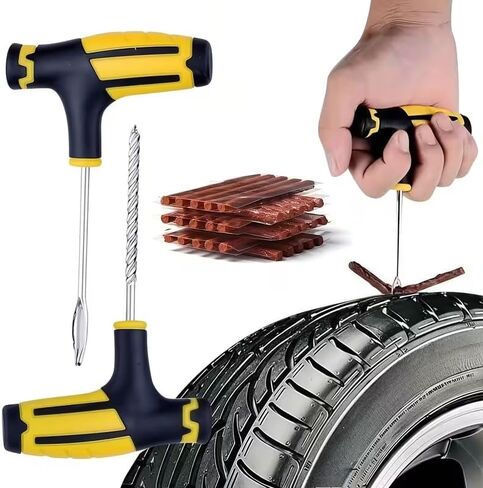 Complete Car and Motorcycle Tire Repair Tool Kit - Fix Punctures and Replace Tires Easily in Kuwait