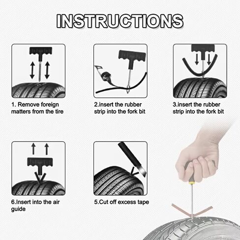 Complete Car and Motorcycle Tire Repair Tool Kit - Fix Punctures and Replace Tires Easily in Kuwait