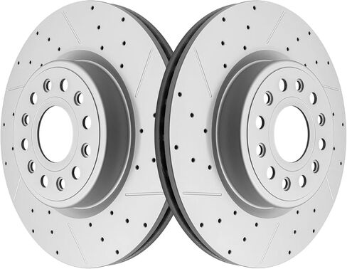 Front Drilled Slotted Brake Disc Rotors Fit for 2019 2020 2021 2022 2023 2024 2025 Ram 1500 Except TRX/Laramie Sport/Longhorn, Replacement 14.88 inch/378mm Rotor in Saudi Arabia