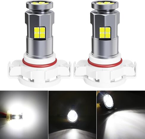 Super Bright 5202 PS19W LED Fog Light Bulbs or DRL 6000K Xenon White,Compatible with 5202 PS19W PS24W 5201,Automotive-grade 3030 22-SMD 360° Output Fog Lamps Replacement12V for Cars and Trucks in Saudi Arabia