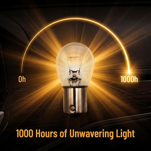 1141 Automotive Incandescent Light Bulbs, 12V 12.8V RV Interior Light, S8 BA15s Bayonet Base, Flicker-Free, 1000-Hour Lifespan, Warm White 2700K, 10 Pack in Saudi Arabia