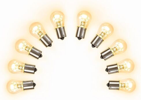 1141 Automotive Incandescent Light Bulbs, 12V 12.8V RV Interior Light, S8 BA15s Bayonet Base, Flicker-Free, 1000-Hour Lifespan, Warm White 2700K, 10 Pack in Saudi Arabia
