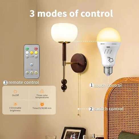 A19 Rechargeable Emergency Light Bulb with Remote, E26 USB Dual Charging, 3 Color Dimmable LED, Touch Hardwired Battery Powered Backup Bulb for Power Outage, Hurricane, Camping Outdoor in Saudi Arabia