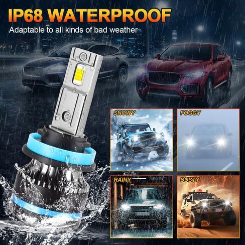 9005 H11 LED Bulbs 40000LM 6500K Cool White, IP68 Waterproof Automotive Light Bulbs for GMC Canyon 2015-2020, 3-Min Plug-N-Play Driving Lights Bulb, Pack of 4 in Kuwait